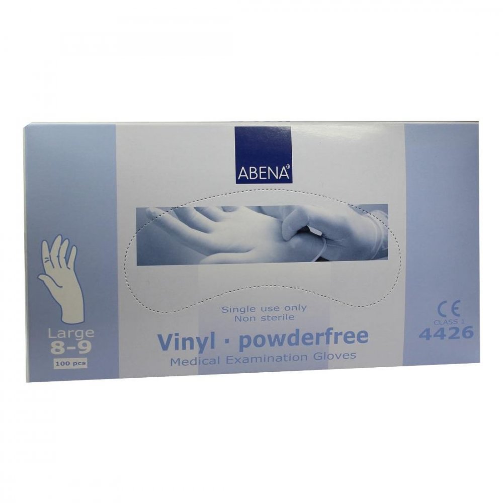 Vinyl Handschuhe Puderfrei Large (100 stk)