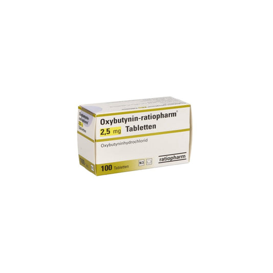 Das Produktfoto zeigt Oxybutynin-Ratiopharm 2,5 Mg Tabletten (100 stk) PZN 01415714