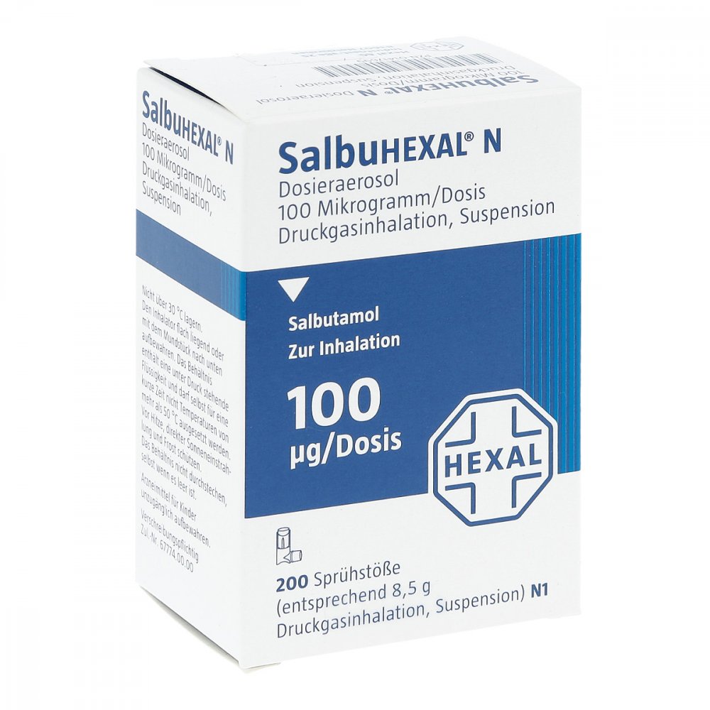 Das Produktfoto zeigt Salbuhexal N Dosieraerosol 200 Hub (1 stk) PZN 01417699