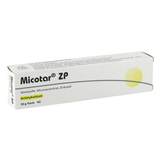 Das Produktfoto zeigt Micotar Zp Paste (50 g) PZN 01430352