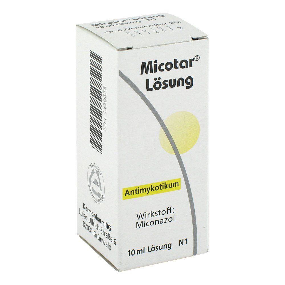 Das Produktfoto zeigt Micotar Lösung (10 ml) PZN 01430375