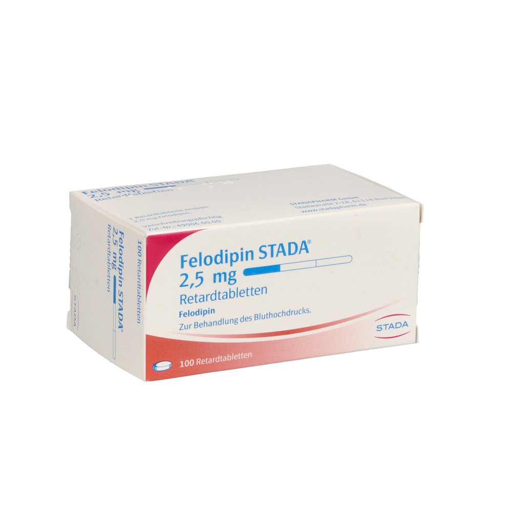 Das Produktfoto zeigt Felodipin Stada 2,5 Mg Retardtabletten (100 stk) PZN 01433942