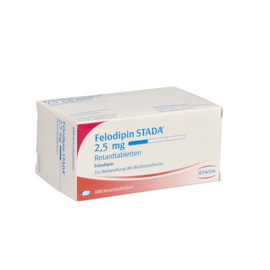 Das Produktfoto zeigt Felodipin Stada 2,5 Mg Retardtabletten (100 stk) PZN 01433942
