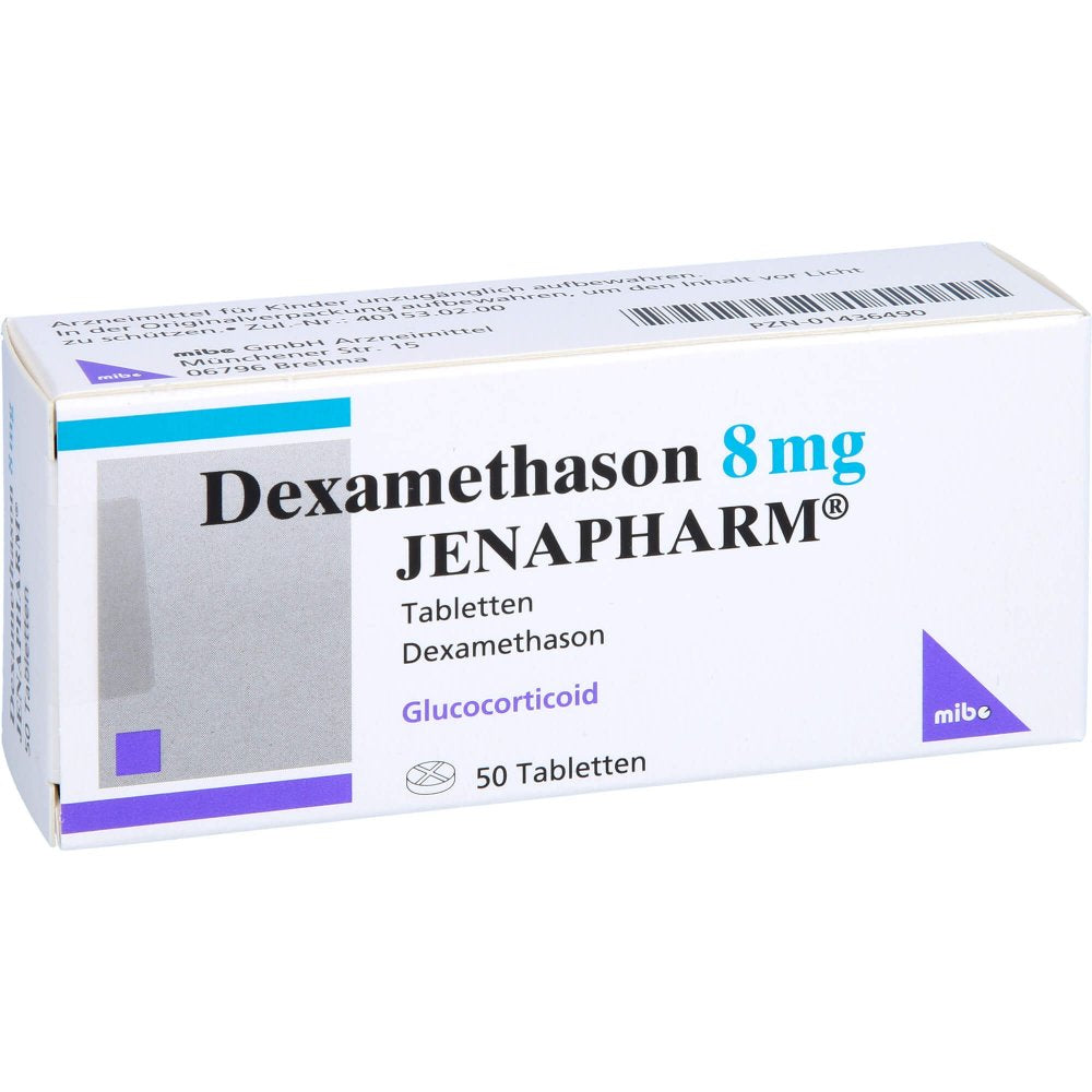 Das Produktfoto zeigt Dexamethason 8 Mg Jenapharm Tabletten (50 stk) PZN 01436490