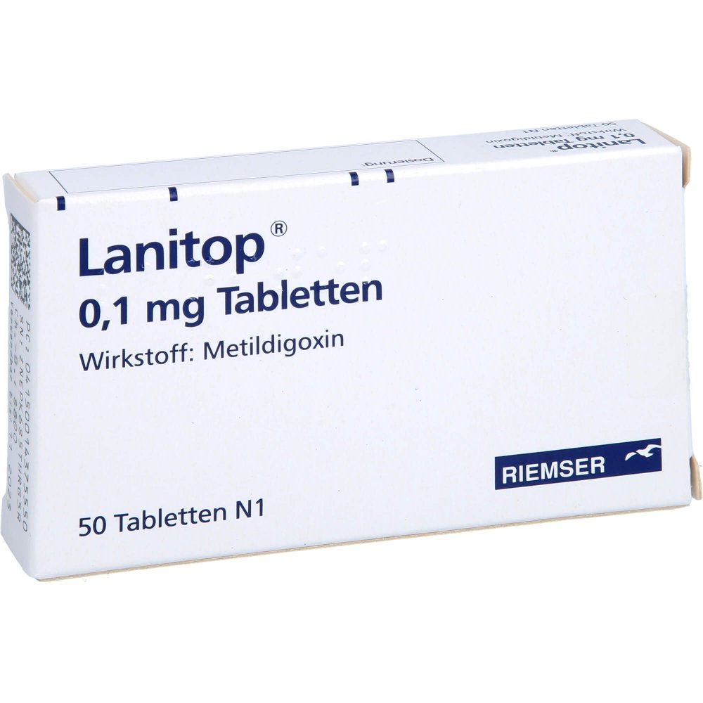 Das Produktfoto zeigt Lanitop 0,1 Mg Tabletten (50 stk) PZN 01437555