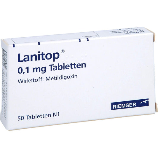 Das Produktfoto zeigt Lanitop 0,1 Mg Tabletten (50 stk) PZN 01437555