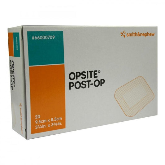 Das Produktfoto zeigt Opsite Post-Op 8,5x9,5 Cm Verband Einzeln Steril (20X1 stk) PZN 01447430
