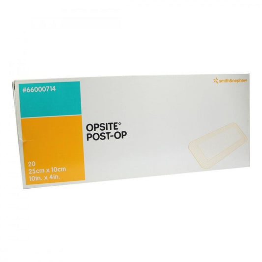 Das Produktfoto zeigt Opsite Post-Op 10x25 Cm Verband Einzeln Steril (20X1 stk) PZN 01447499