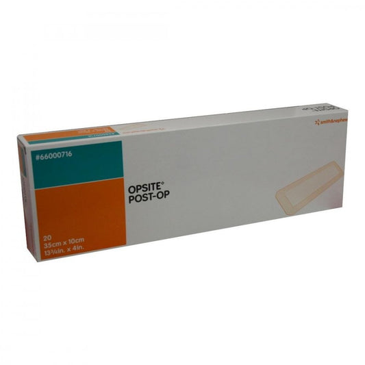Das Produktfoto zeigt Opsite Post-Op 10x35 Cm Verband Einzeln Steril (20X1 stk) PZN 01447513