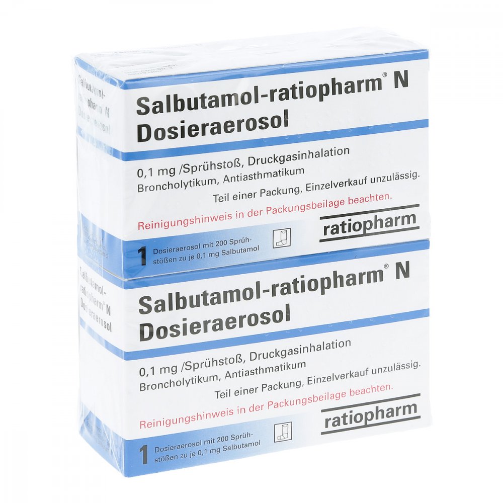 Salbutamol-Ratiopharm N 2x200 Hub Dosieraerosol (2 stk)