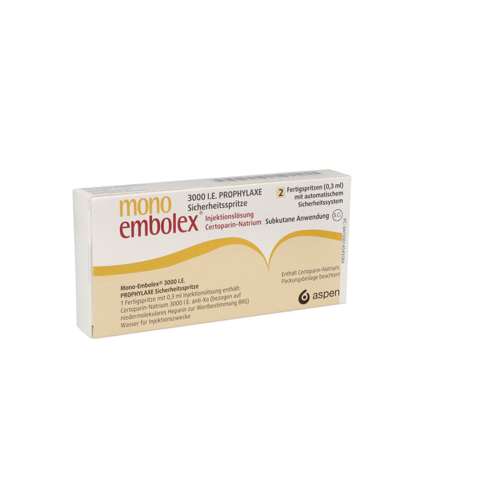 Mono Embolex 3.000 I.E. Prophylaxe Sicherh.Spr. (2 stk)
