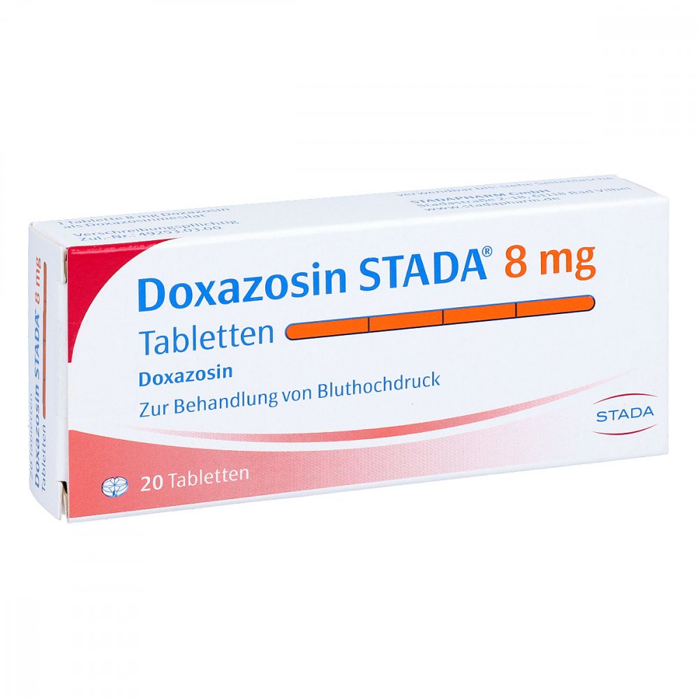 Das Produktfoto zeigt Doxazosin Stada 8 Mg Tabletten (20 stk) PZN 01460442