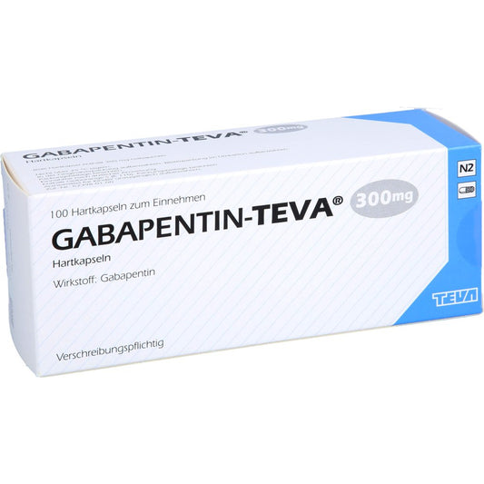 Das Produktfoto zeigt Gabapentin Teva 300 Mg Hartkapseln (100 stk) PZN 01465557