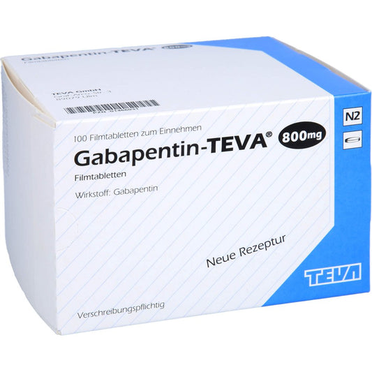 Das Produktfoto zeigt Gabapentin Teva 800 Mg Filmtabletten (100 stk) PZN 01466031