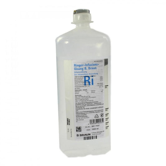 Das Produktfoto zeigt Ringer Lösung B.Braun Ecoflac Plus (1000 ml) PZN 01471434