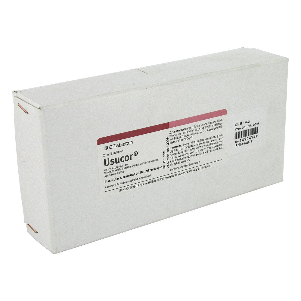 Das Produktfoto zeigt Usucor Tabletten (500 stk) PZN 01472474