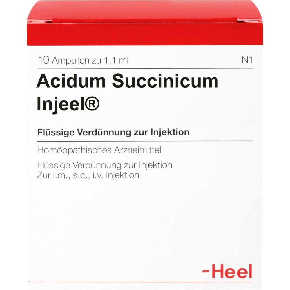 Das Produktfoto zeigt Acidum Succinicum Injeel Ampullen (10 stk) PZN 01474438