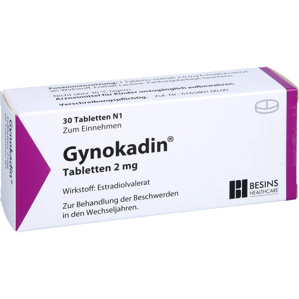 Das Produktfoto zeigt Gynokadin 2 Mg Tabletten (30 stk) PZN 01479393