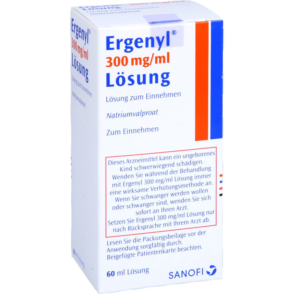 Das Produktfoto zeigt Ergenyl 300 Mg/Ml Lösung Zum Einnehmen (60 ml) PZN 01489701