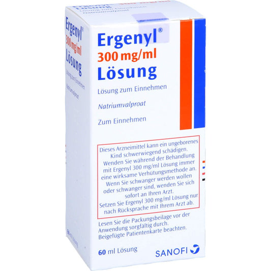 Das Produktfoto zeigt Ergenyl 300 Mg/Ml Lösung Zum Einnehmen (60 ml) PZN 01489701