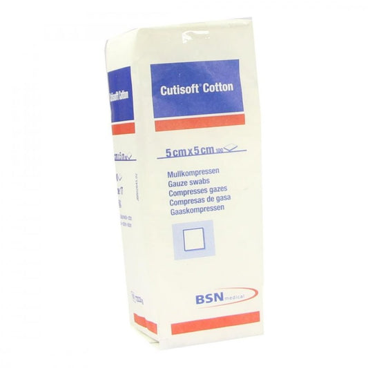 Das Produktfoto zeigt Cutisoft Cotton Kompr.5x5 Cm (100 stk) PZN 01499349