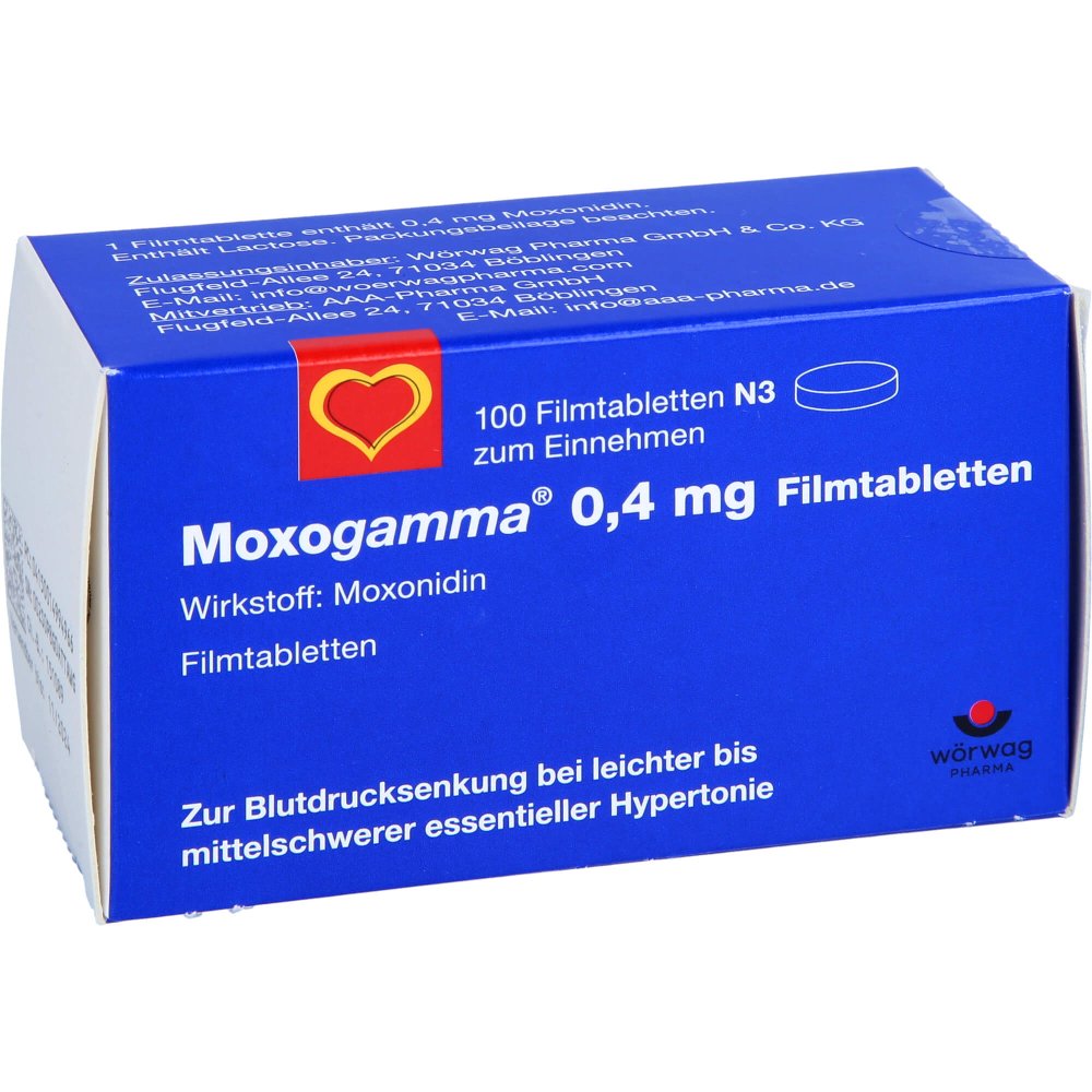 Das Produktfoto zeigt Moxogamma 0,4 Mg Filmtabletten (100 stk) PZN 01499496