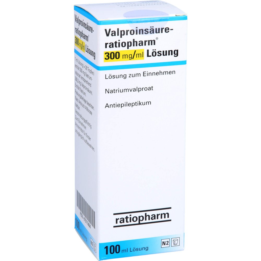 Das Produktfoto zeigt Valproinsäure-Ratiopharm 300 Mg/Ml Lösung (100 ml) PZN 01511464