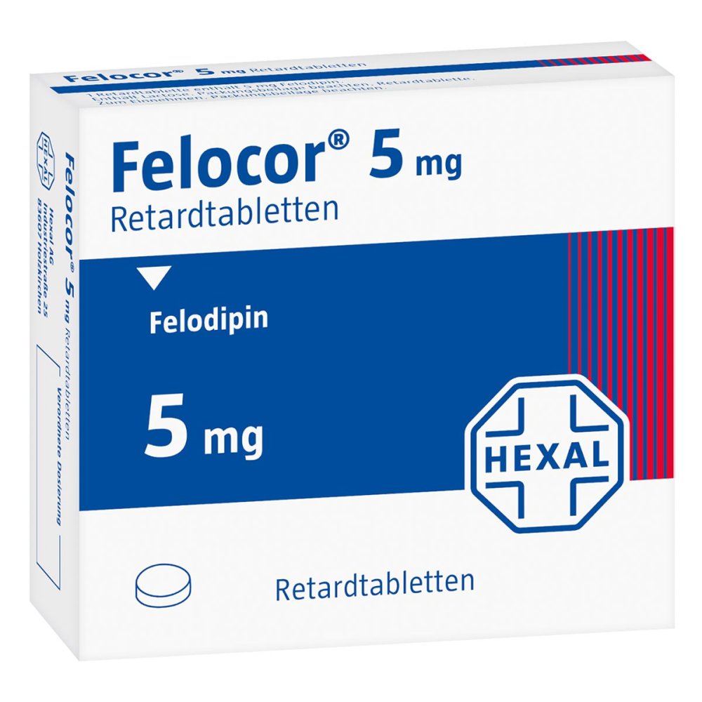 Das Produktfoto zeigt Felocor 5 Mg Retardtabletten (20 stk) PZN 01511470