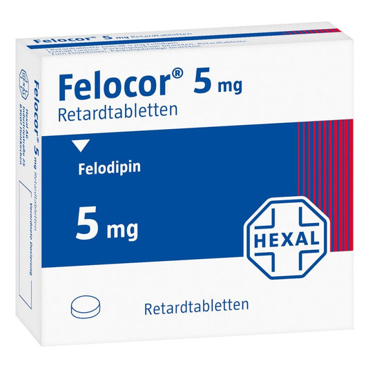Das Produktfoto zeigt Felocor 5 Mg Retardtabletten (20 stk) PZN 01511470