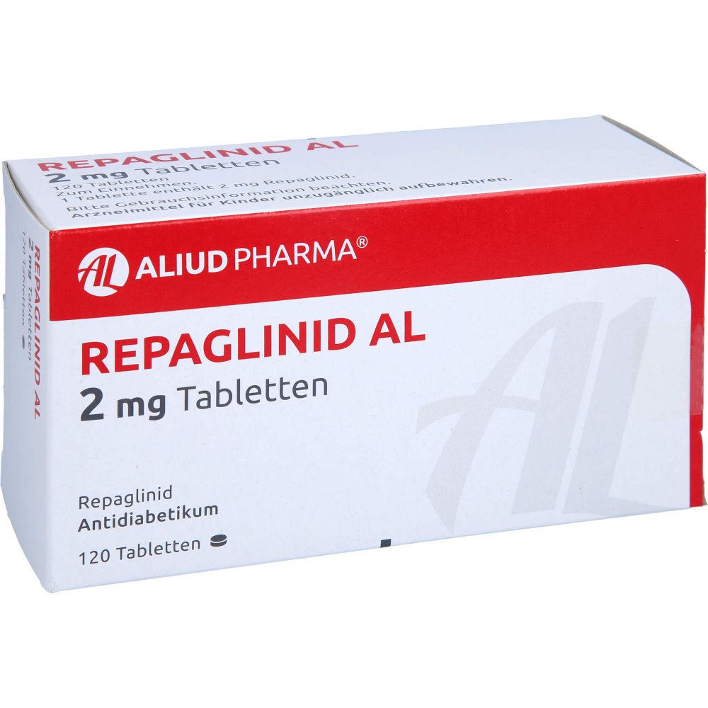 Das Produktfoto zeigt Repaglinid Al 2 Mg Tabletten (120 stk) PZN 01511665