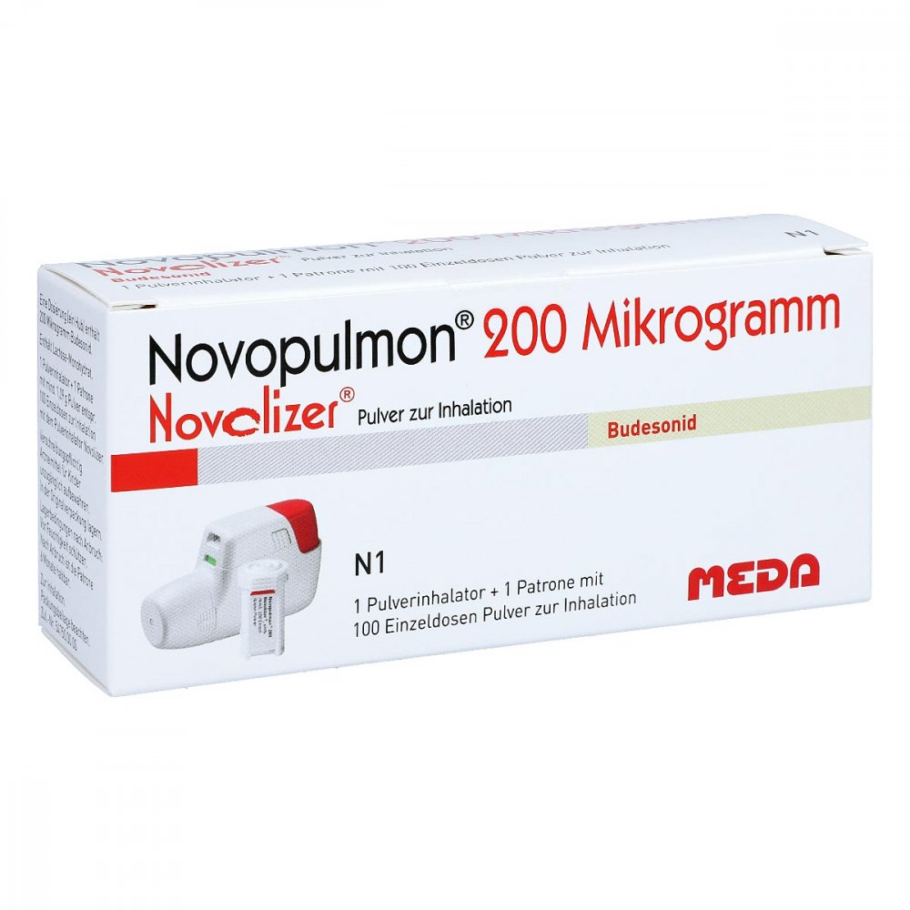 Das Produktfoto zeigt Novopulmon 200 Μg Novolizer Inhal.+Patr.1x100 Ed (1X100 stk) PZN 01512423