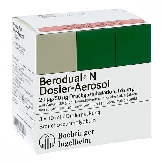 Das Produktfoto zeigt Berodual N Dosieraerosol (3X10 ml) PZN 01518785