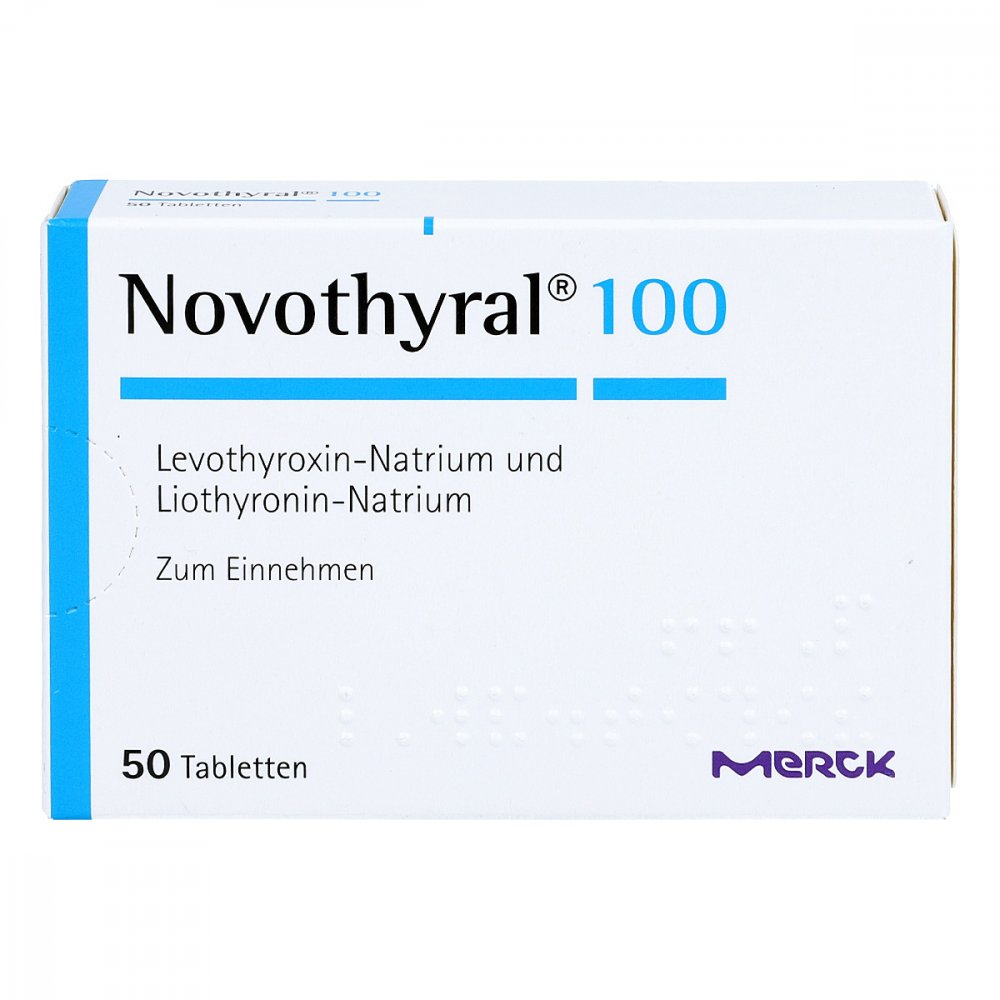 Das Produktfoto zeigt Novothyral 100 Tabletten (50 stk) PZN 01525383