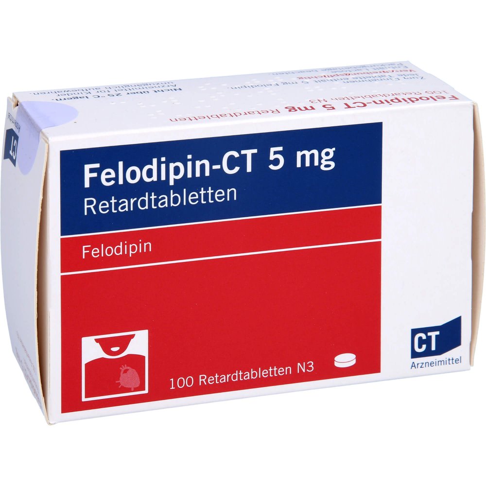 Das Produktfoto zeigt Felodipin-Ct 5 Mg Retardtabletten (100 stk) PZN 01530326