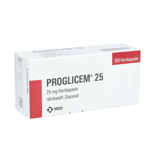 Das Produktfoto zeigt Proglicem 25 Hartkapseln (100 stk) PZN 01551305