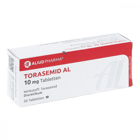 Das Produktfoto zeigt Torasemid Al 10 Mg Tabletten (50 stk) PZN 01562562