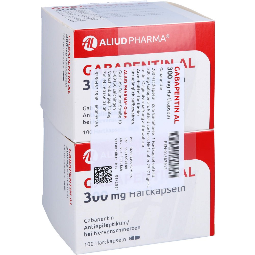 Das Produktfoto zeigt Gabapentin Al 300 Mg Hartkapseln (200 stk) PZN 01562912
