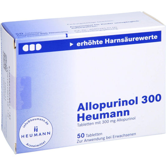Das Produktfoto zeigt Allopurinol 300 Heumann Tabletten (50 stk) PZN 01564928