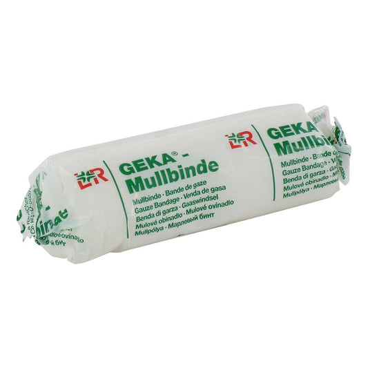 Das Produktfoto zeigt Mullbinden Geka 8 Cmx4 M (1 stk) PZN 01568487