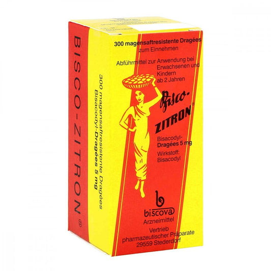 Das Produktfoto zeigt Bisco-Zitron Magensaftresistente Dragees (300 stk) PZN 01584026