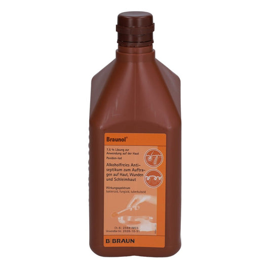 Das Produktfoto zeigt Braunol Schleimhautantiseptikum (10X1000 ml) PZN 01588751