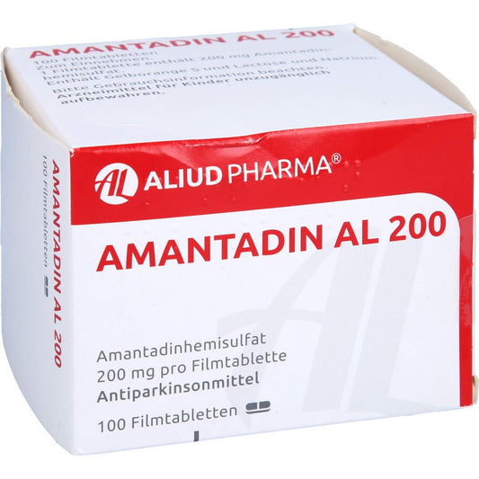 Das Produktfoto zeigt Amantadin Al 200 Filmtabletten (100 stk) PZN 01588774