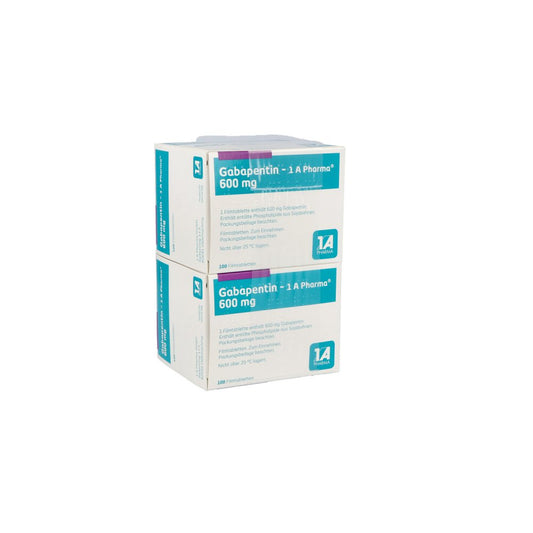 Das Produktfoto zeigt Gabapentin-1a Pharma 600 Mg Filmtabletten (200 stk) PZN 01602669
