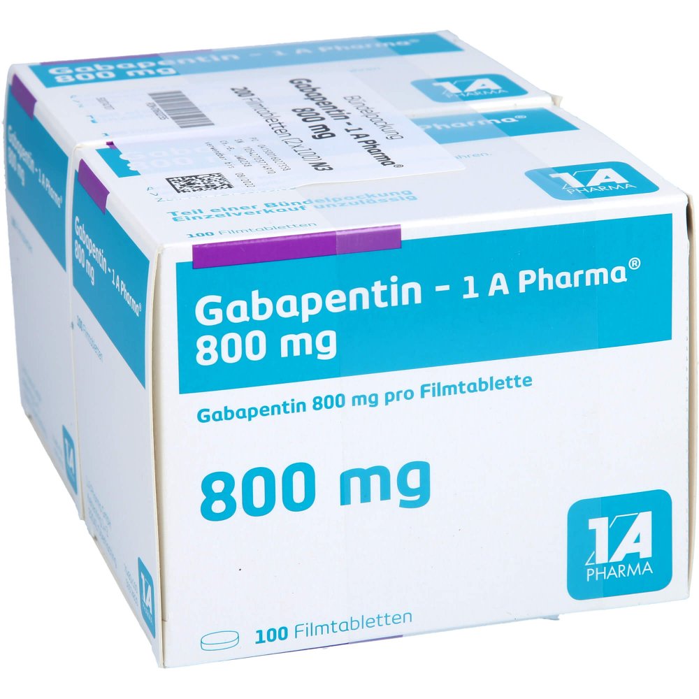 Das Produktfoto zeigt Gabapentin-1a Pharma 800 Mg Filmtabletten (200 stk) PZN 01602735