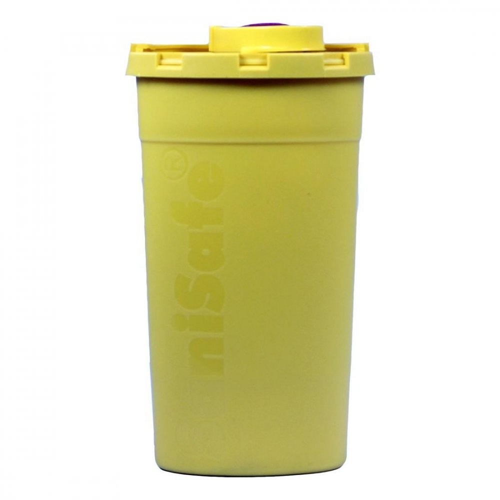 Das Produktfoto zeigt Kanüleneimer 0,2 L Gelb Für Unterwegs (1 stk) PZN 01603172