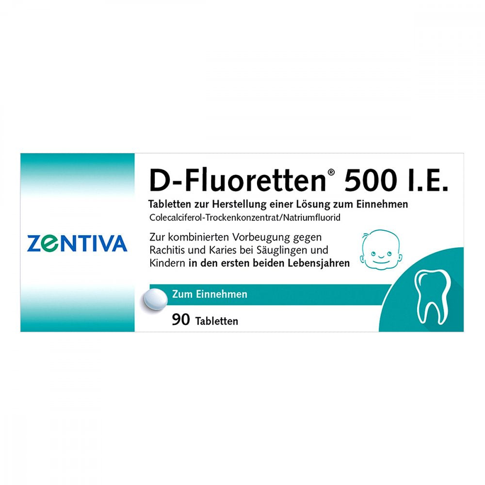 Das Produktfoto zeigt D Fluoretten 500 Tabletten (90 stk) PZN 01610137