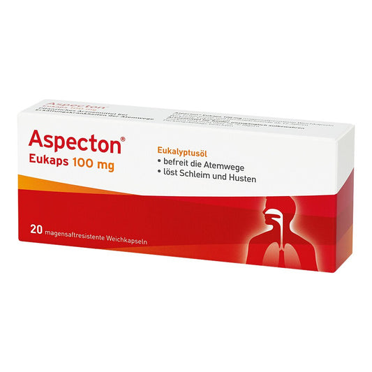 Das Produktfoto zeigt Aspecton Eukaps 100 Mg Magensaftres.Weichkapseln (20 stk) PZN 01616861