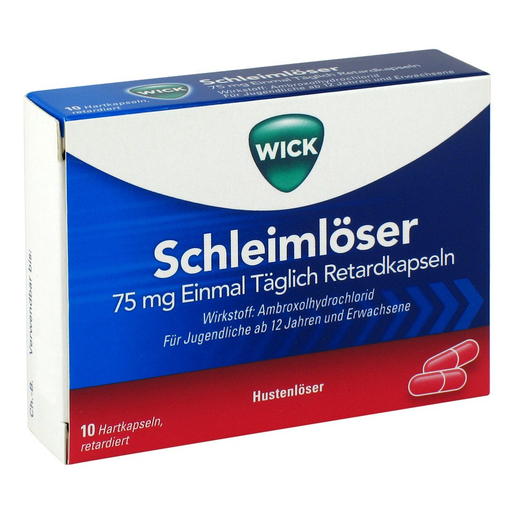Das Produktfoto zeigt Wick Schleimlöser 75 Mg Einmal Täglich Retardkaps. (10 stk) PZN 01616967