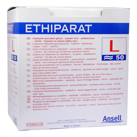 Das Produktfoto zeigt Ethiparat Untersuch.Handsch.Ster.Groß M3370 (100 stk) PZN 01656435