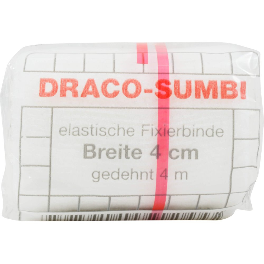 Das Produktfoto zeigt Dracosumbi Fixierbinde 4 Cmx4 M Weiß (1 stk) PZN 01661531